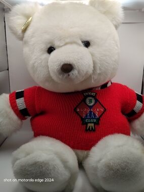 VTG 1989 Gund Bloomingdale’s Bloomie’s Bear Club Red Sweater Gold Tag Rare